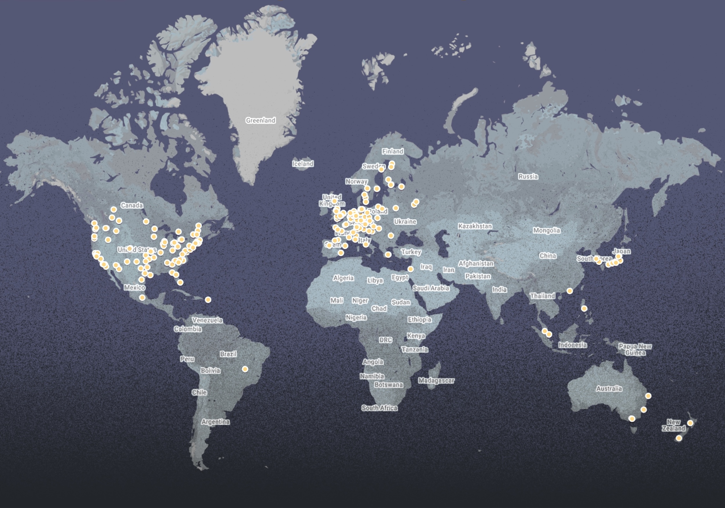 Yudin Workshop Customers Map